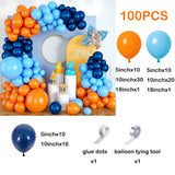 Qfdian  100Pcs Navy Blue Orange Balloon Garland Kit Birthday Baby Shower Balloon Arch Decoration Wedding Engagement Party Air Globos Set