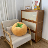 Qfdian Thickened Cushion with Tomato-Shaped Pillow Vegetable Mushroom Persimmon Round Cushion Pad for Window Seat Pillows for Bedroom