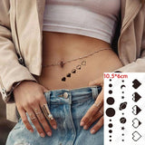 Qfdian  Waterproof Temporary Tattoo Sticker Black Hand Drawn Heart Design Body Art Fake Tatto Flash Tatoo Finger Wrist Ankle Female