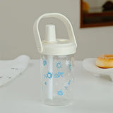Qfdian  New Plastic Water Bottle With Straw Lid Portable Large Capacity Bubble Milk Tea Cups for Children Students Leak Proof Coffee Cup