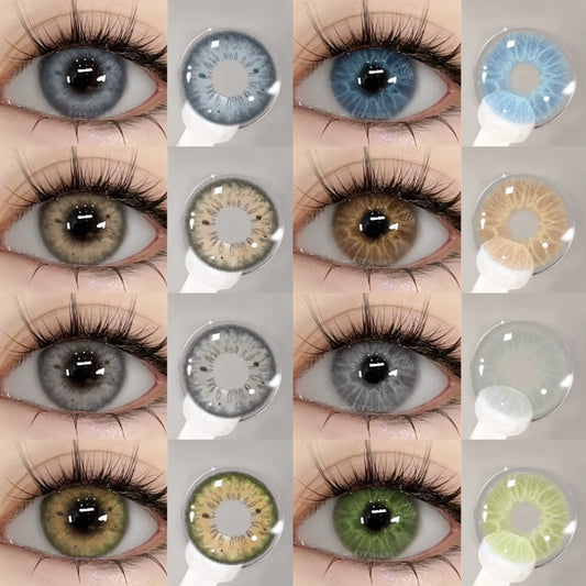 AMARA 1 Pair Green Contact Lenses for Eyes Beauty Pupils Lenses Eye 14.2mm Yearly Use Fashion Blue Colored Contacts Lenses Green