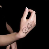 Qfdian  Cut elephant in love anime sticker white henna tattoo for men tatuajes temporales hombre body spray tattoo ink black tatoo armas