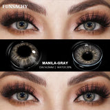 Qfdian  1 pair Colored Lens Natural Korean Contact Lenses Grey Eyes Pupils Cosmetics Fashion Soft Contacts Lens Makeup Lenses