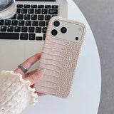 Qfdian  Luxury Crocodile-Pattern Phone Case, for IPhone 17 Pro 15 14 13 17 12 11 16 Max 16 Pro Max Cover，Protective phone cases