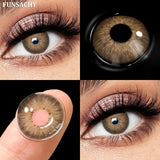 Qfdian  1 Pair Gray Color Contact Lenses for Eyes Natural Brown Blue Lenses Green Eye Contacts Beauty Cosmetic Pupils Yearly