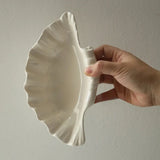 Qfdian  Shell Plate Cream Retro Ceramic Plate Fruit Snack Plate Dinner Tray Dish Set Jewelry Storage Dish Tableware Gift