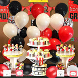 Qfdian  Red Black White Balloon Set Casino Party Decor Ballon Racing First Birthday Graduation Baby Shower Helium Globos Home Decoration