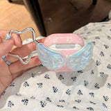 Qfdian 3D Crystal Wing Star Earphone Case Protect For Airpods 1 2 3 4 Cover Soft Shockproof For Air Pods Pro Pro2nd Fundas