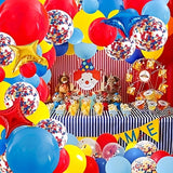 Qfdian  89pcs  red, blue, yellow balloons wreath arch set,suitable for birthdays, parties, carnival theme decoration, circus decoration