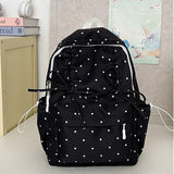 Qfdian Backpacks for Women Students Sweet Dot Chic Bow Schoolbags Y2k Aesthetic Casual Fashion Backpack Trendy Kawaii Girls School Bags