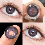 Qfdian  1 Pair Colored Contact Lenses for Eyes Natural Brown Gray Eye Contacts Yearly Cosmetics Pupils Blue Lens Green Contacts