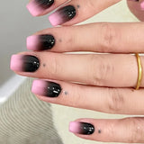 Qfdian 24Pcs Solid Color Wine Red Design Fake Nail Short Square Press on False Nails Simple Detachable Finished Full Cover Nail Tips