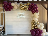Qfdian  150Pcs Burgundy with Gold White Balloon Garland Arch Kit  for Baby Shower Valentines Day Bridal Shower Wedding Prom Decora