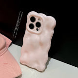 Qfdian Lovely Pink 3D Bubble Gloss Silicone Shockproof Phone Back Cover Fundas Case For iPhone 11 12 13 14 15 16 Pro Max Plus Coque