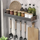 Qfdian Wall-Mounted Kitchen Spice Storage Rack Condiment Rack Multifunctional Household Utensil Rack Kitchen Hanging Organizers