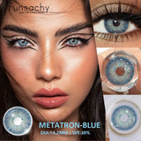 Qfdian 2pcs Blue Color Contact Lenses Natural Contact Lenses for Eyes Beautiful Eyes Lens Cosmetic Pupils Green Colored Lens
