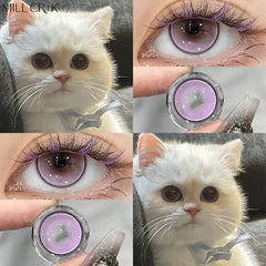 Qfdian 2PCS Yearly Myopia Prescription Colored Contacts Lens for Eyes Cosmetics Beauty Pupil Fast Shipping Fashion Purple