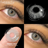 Qfdian  1 pair Gray Colorcon Contact Lenses for Eyes Beautiful Lenses Cosmetics Pupil Blue Lens Big Eyes Contacts Lens Yearly