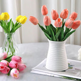 Qfdian  10PCS Artificial Flower Real Touch Tulip Scrapbooking Vase for Home Decor Wedding Garden Rose Arch Garland  Mother's Day Bouquet