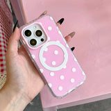Qfdian INS Korea Point Phone Case For Iphone 16ProMax 15Pro 13 14 15 16 Pro Max 15Pro 15ProMax Cover Fundas