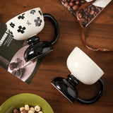 Qfdian  Retro Ceramic Mug Hand Painted Tall Coffee Cup with Handle Mug Milk Oatmeal Ice Cream Water Cup Kitchen Accessory Drinkware Gift