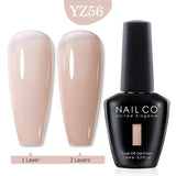 Qfdian  15ml UV Gel Nail Polish Semi Permanent Gel Varnish Enamel Brown Nail Gel Design Red Nails Art Nude Color Glitter Manicure