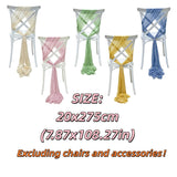 Qfdian  10pcs 20x275cm Rust Red Chiffon Chair Sashes Soft Chair Decor for Wedding Party Ceremony Church with Chair Luxury Decoration