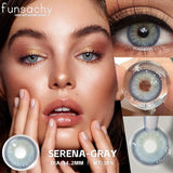 Qfdian  2pcs Colorcon Contact Lenses Gray Pupils for Eyes Fashion Color Contact Lenses Eye Makeup Beauty Cosmetics Blue Lenses