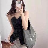 Qfdian Grunge Casual Vintage Print Tote Bags High-capacity Y2k Aesthetic Women's Handbags Streetwear Fashion Ins Shoulder Underarm Bag