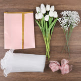 Qfdian  Artificial Tulip Baby's Breath Flower Bouquet with Packing for Christmas, Wedding, Anniversary Decoration Birthday Party Gifts