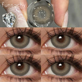 Qfdian  1pair Bloom Black Contact Lenses for Eyes Natural Cosmetic Brown Gray Pupil Eye Lens Color Lens Fashion Beauty Yearly