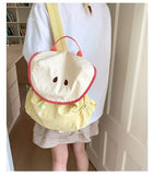 Japanese Letter Embroidery Schoolbags Y2k Aesthetic Student Casual Travel Backpacks Contrast Color Sweet Kawaii Bags for Women