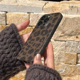 Qfdian Matte Leopard Amber Silicone Back Cover Neutral Mobile Phone Case For iPhone 16 15 14 13 12 11 Pro Max Protective Fundas Cover