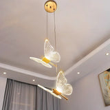Qfdian  Butterfly Chandelier LED Ceiling Pendant Light Hanging Lamps For Home Bedside Dining Living Room Luminaire Decor Indoor Lighting