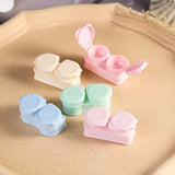 Qfdian Contact Lens Case Blue Pink contact lenses cases Lenses Box Container Travel Portable wholesale 100 pcs Mini Cute