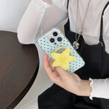 Qfdian  Summer contrasting colors cute star polka dot magnetic attraction ins Korean 14 suitable for 16pro Apple