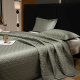 Qfdian 3Pcs Luxury Lyocell Cotton Soft Silky Embossing Quilted Bedspread, Bed Cover, Mattress Topper Coverlet, Bed Sheet, Pillowcases