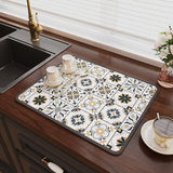 Qfdian  High-end Kitchen Countertop Drain Mat Diatom Mud Suction Mat Tableware Drying Coaster Washable Modern Simplicity Light Luxury