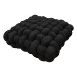 Qfdian  Lamb Wool Cushion Square Hand Woven Solid Color Simple Chair Sofa Bedroom Living Room Cushion Home Decoration Bay Window Cushion