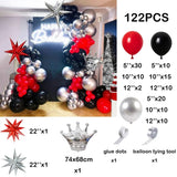 Qfdian  96Pcs Red White Balloon Arch Garland Kit Red Confetti Ballon Set Birthday Party Decoration Wedding Graduation Baby Shower Globos