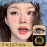 Qfdian  Glaze Series Contact Lenses for Eyes Color Beauty Pupils Natural Eye Lenses for Myopia 2pcs Brown Green Blue Makeup Lens