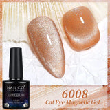 Qfdian  Transparent Cat Eye Gel polish Crystal Magnetic Gel Nail Polish Nail Semi Permanent Varnish UV Gel Nails Art Soak