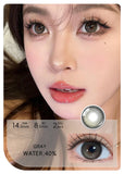 Qfdian  2pcs Gradient Green Contact Lenses Natural Color Pupils Coffee Pearl Lenses Makeup Color Eye Lenses Brown Lens Gray Lens