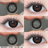 Qfdian  1 Pair Black Series Contact Lenses for Eyes Big Blakc Eyes Softlens Beautiful Pupils Natural Brown Lens Yearly Cosmetic