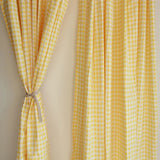 Qfdian  Custom Country Style Grid Curtains for Living Room Bedroom with Hooks Short Drapes for Bay Window and Partition