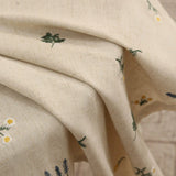 Qfdian 1 Panel Floral Embroidered Curtains Linen Textured for Kitchen Living Room Bedrooms Bathroom Farmhouse Pattern Rod Pocket Drapes