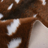 Qfdian  Sika Deer Skin Area Floor Rug Imitation Animal Skin Pelt Shape Handmade  Velvet Imitation Carpert