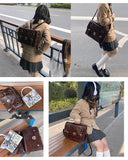 Qfdian Y2k Aesthetic Preppy Women Shoulder Bag Vintage Jk Girls Students Trendy Backpacks Casual All Match Fashion Handbags Crossbody