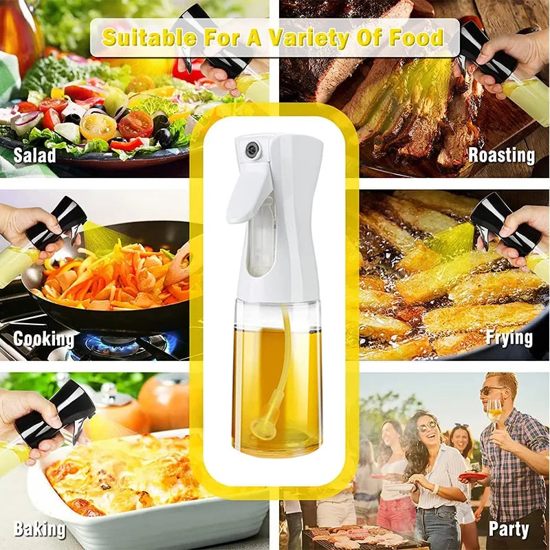 Qfdian Oil Spray Bottle For Cooking Kitchen Olive Oil Sprayer For Camping BBQ Baking Vinegar Soy Sauce 200ml 300ml  Kitchen Accessories