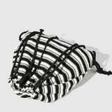 Qfdian Vintage Plaid Drawstring Chic Shoulder Handbags Y2k Aesthetic Grunge Women Underarm Bag Students Casual Preppy Pleated Backpacks
